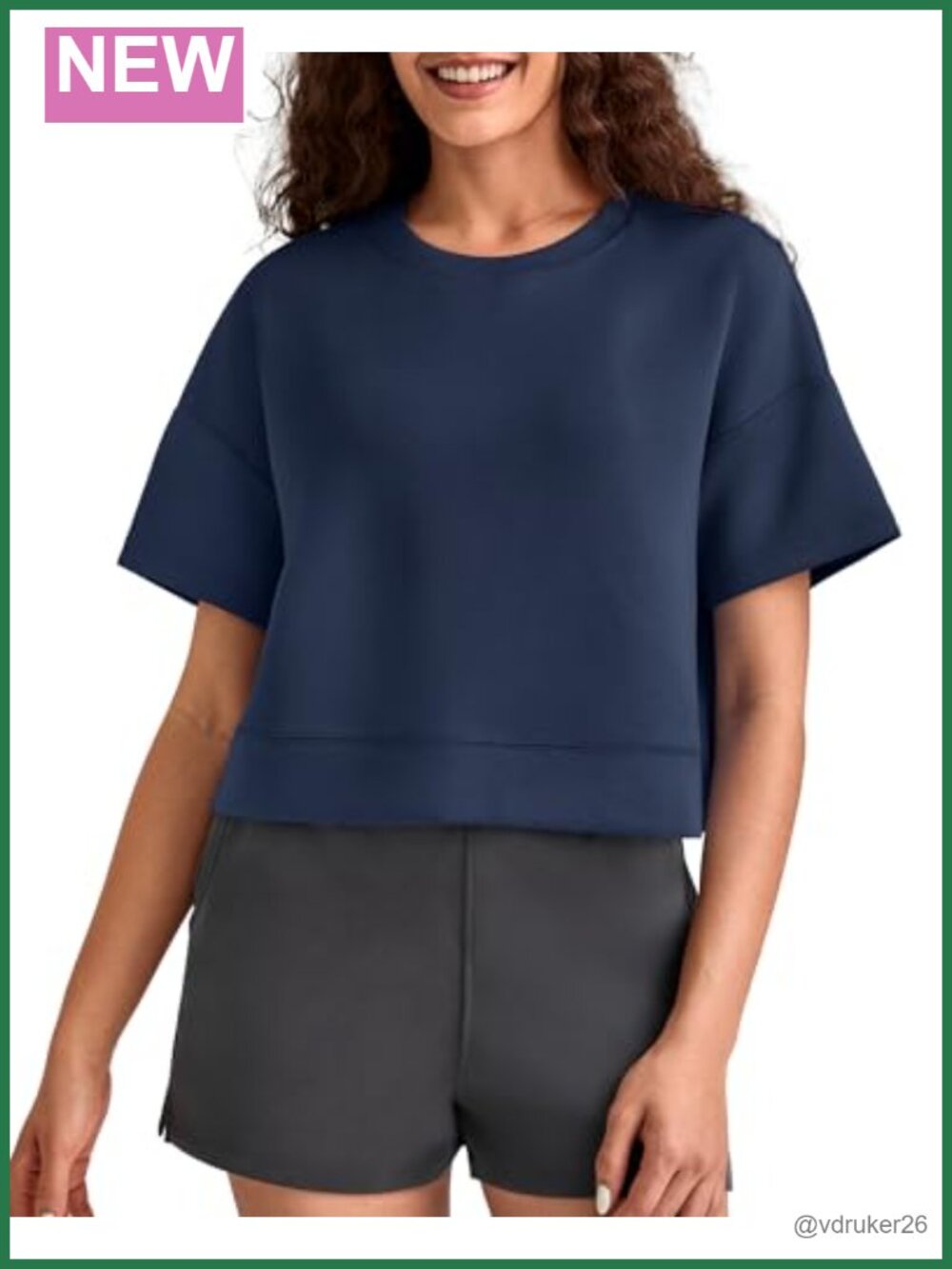 G4Free Smoofit Boxy T-Shirt Women Short Sleeve Crew Neck Casual Top